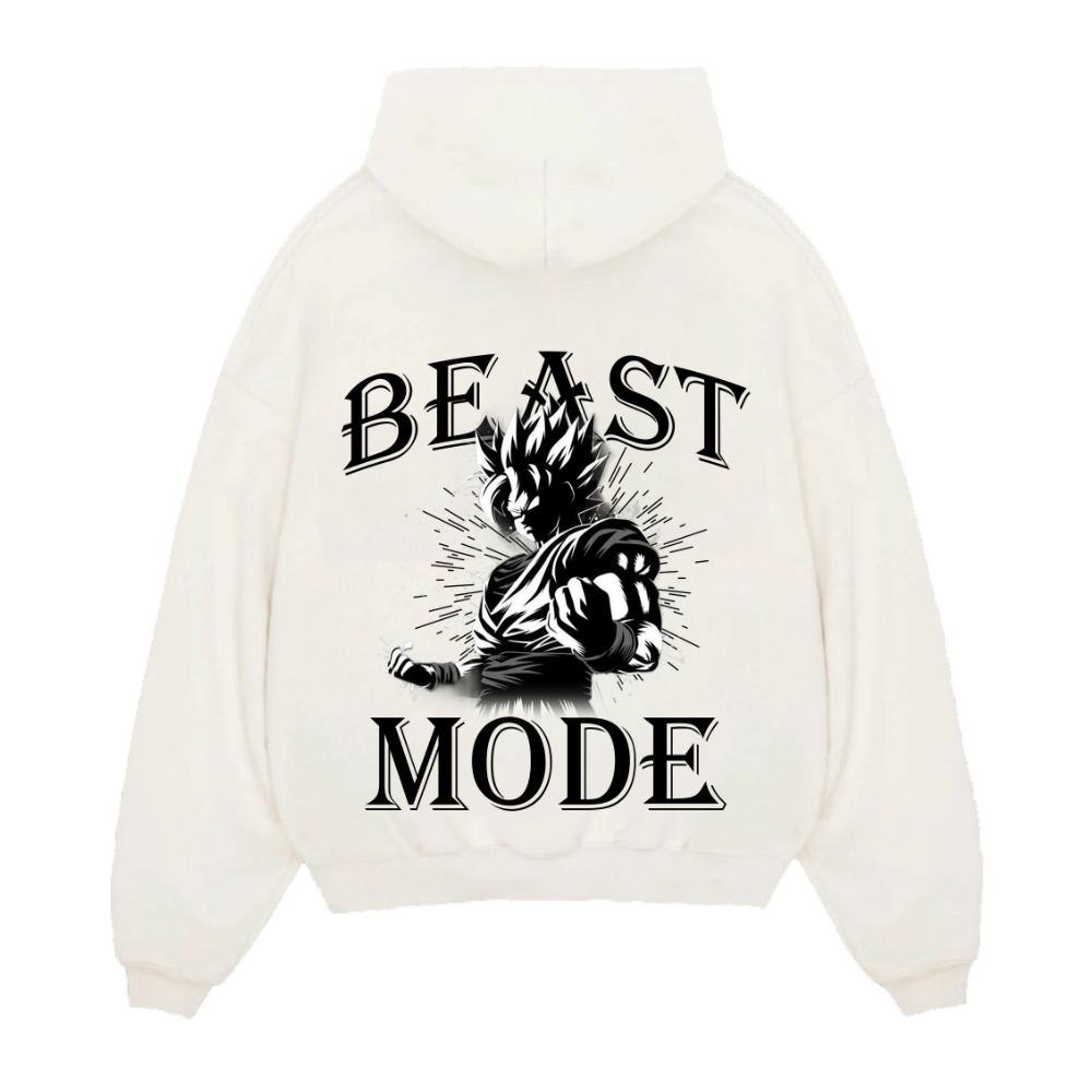 Beast Mode Oversize Hoodie Weiß