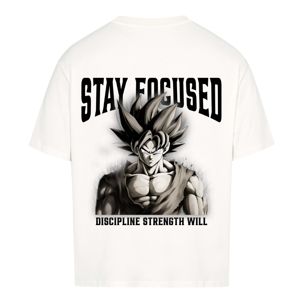Stay Focused (Goku) Oversize Shirt Weiß